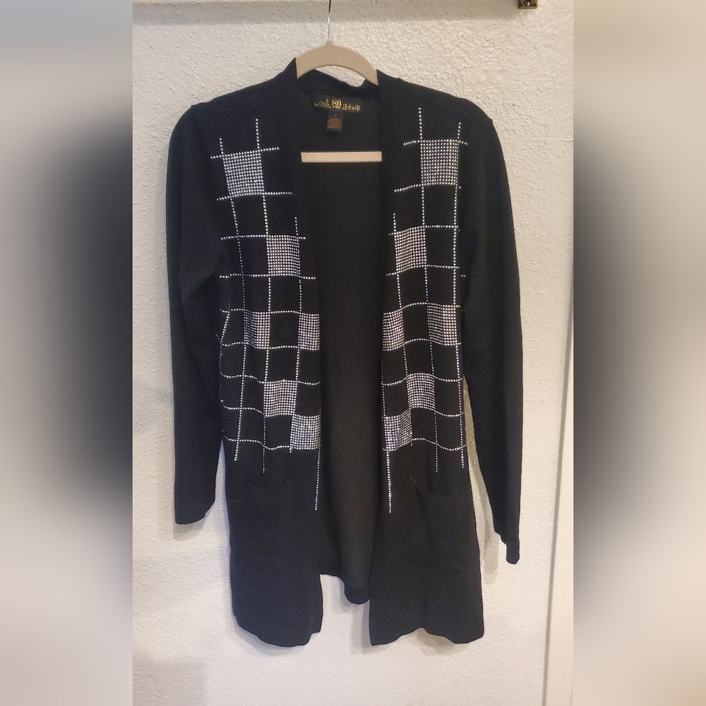 Bedazzled black cardigan